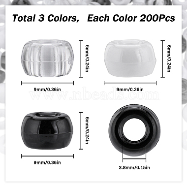 600Pcs 3 Colors Opaque Plastic Beads(KY-SC0001-89)-2
