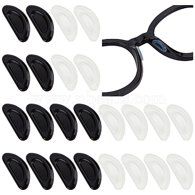 Gorgecraft 24 pares 2 colores de almohadillas nasales de silicona para gafas en forma de D(KY-GF0001-20)-1