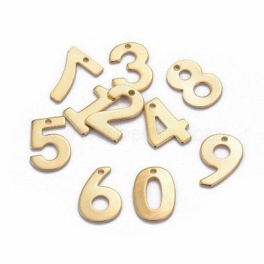 Golden Number Stainless Steel Charms