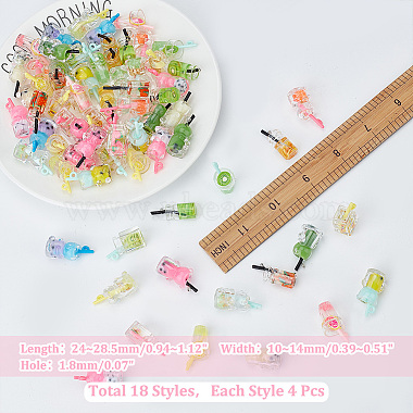 64Pcs 18 Styles Resin Bottle Drink Pendants(RESI-AR0001-36)-2