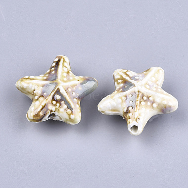 Perles en porcelaine manuelles(X-PORC-S498-33G)-2