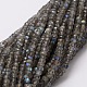 Faceted Rondelle Natural Labradorite Bead Strands(G-M298-25)-1