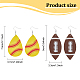 8 Pairs 8 Style PU Imitation Leather Teardrop with Sport Theme Pattern Dangle Earrings(EJEW-AN0001-79)-2