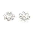 Iron Bead Caps, Cadmium Free & Lead Free, Flower, Multi-Petal, 2 Styles Random, Platinum, 6x1mm, Hole: 1mm(IFIN-R197-P)