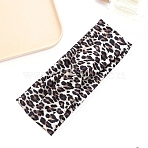 Cloth HairBands, Hair Bands for Women Girls, Leopard Print Pattern, Coconut Brown, 220x85mm(PW-WG31CE2-03)