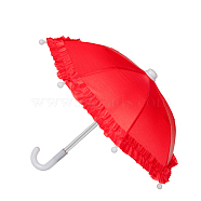 Plastic Doll Umbrella, Doll Making Supplies, Red, 220x250~300mm(DOLL-PW0001-366F)