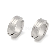 Non-Tarnish Ion Plating(IP) 304 Stainless Steel Clip-on Earrings, Round, Stainless Steel Color, 12.5x4mm(EJEW-M001-11P)