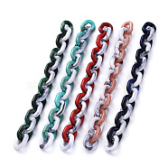 Handmade Acrylic Cable Chains, Imitation Gemstone Style, Mixed Color, Links: 24x18x5mm, 39.37 inch(1m)/strand(AJEW-JB00654-M)