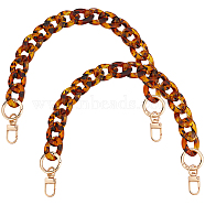 2Pcs Resin Curb Chain Bag Extension Chains, with Swivel Clasps, Peru, 410mm(FIND-BBC0002-50A)