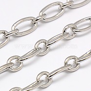 Brass Figaro Chains, Soldered, with Spool, Oval and Round Link Chains, Platinum, 4.5x1mm, about 82.02 Feet(25m)/roll(CHC-L020C-01P)