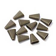 Tibetan Style Bead Cones, Triangle, Cadmium Free & Nickel Free & Lead Free, Antique Bronze, 23x19x9mm, Hole: 4x2mm, Inner Size: 15x7mm(TIBEB-00957-AB-NR)