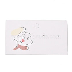 Rectangle Cardboard Earring Display Cards, for Jewlery Display, Women Pattern, 9x5x0.04cm, about 100pcs/bag(CDIS-P004-03-1)