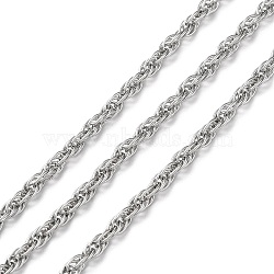 304 Stainless Steel Rope Chains, Soldered, with Spool, Stainless Steel Color, 3mm, about 10m/Roll(CHS-G027-08C-P)