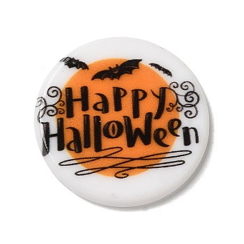 Halloween Series Acrylic Cbabochons, Black, Word, 25x3mm