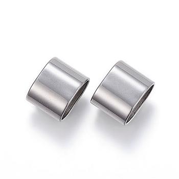 304 Stainless Steel Slide Charms, Rectangle, Stainless Steel Color, 8x10x6mm, Hole: 5x9mm