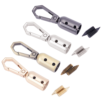 Elite 8Pcs 4 Colors Zinc Alloy DIY Bags Clasps,  with Screw, for Webbing, Strapping Bags Accessories, Mixed Color, 4.55x1.25x1.25cm, Inner Diameter: 0.85cm, 2pcs/color