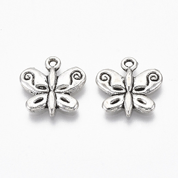 Tibetan Style Alloy Pendants, Cadmium Free & Lead Free, Antique Silver, 13.5mm long, 13.5x13.5x2mm, Hole: 2mm, about 1000pcs/1000g