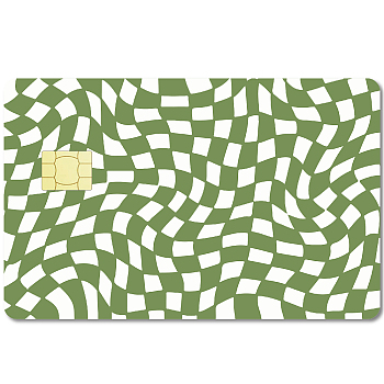 PVC Plastic Waterproof Card Stickers, Self-adhesion Card Skin for Bank Card Decor, Rectangle, Tartan, 186.3x137.3mm