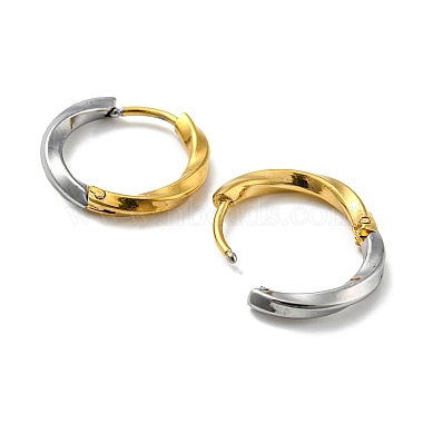 Two Tone 304 Stainless Steel Hoop Earrings for Women(EJEW-Q790-01A)-2