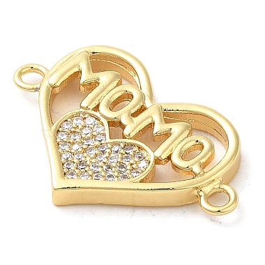 Brass Micro Pave Clear Cubic Zirconia Mama Connector Charms(FIND-Z041-12A)-2