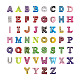 Mixed Color Zinc Alloy Grade A Rhinestone Letter Slide Charms(ALRI-TA0001-12)-1