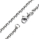 Skull Rhinestone Pendant Necklaces with Rolo Chains(NJEW-F309-03)-3