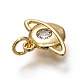 Brass Micro Pave Clear Cubic Zirconia Charms(ZIRC-B002-27G)-3