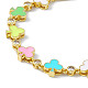 Colorful Enamel Ace & Cubic Zirconia Link Chain Bracelet(BJEW-P288-13G)-2