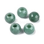 Natural Green Aventurine Beads, Smooth Rondelle, Large Hole Beads, 20~20.5x17~18mm, Hole: 7.5~8.5mm(G-Q608-05L)