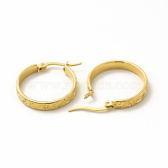 201 Stainless Steel Grooved Spiral Hoop Earrings with 304 Stainless Steel Pins for Women, Golden, 20x23x2mm, Pin: 0.6x1mm(EJEW-M214-09B-G)