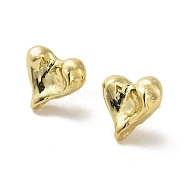 Heart Rack Plating Brass Stud Earrings, Cadmium Free & Lead Free, Real 18K Gold Plated, 17.5x19mm(EJEW-M240-05G)