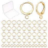 10 Pairs Brass Horizontal Loops Huggie Hoop Earring Findings, Long-Lasting Plated, with 20Pcs Brass Open Jump Rings, Real 18K Gold Plated, 12~21 Gauge, 4.5~14.7x4.5~11.7x0.7~2mm, Hole: 1.8mm(KK-CN0001-83)