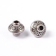 Tibetan Style Alloy Spacer Beads, Lead Free & Cadmium Free, Antique Silver, 5.4x6.3mm, Hole: 1mm(LF1152Y)