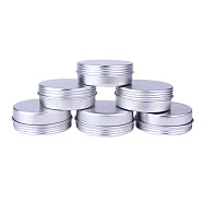 Round Aluminium Tin Cans, Aluminium Jar, Storage Containers for Cosmetic, Candles, Candies, with Screw Top Lid, Platinum, 4.8x1.8cm, Capacity: 25ml(0.84 fl. oz)(CON-L009-C03)