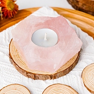 Natural Rose Quartz Candle Holders, Reiki Energy Stone Candlestick, 9~10cm(DJEW-PW0011-06E)