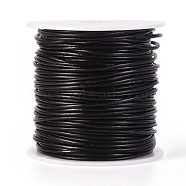 Cowhide Leather Jewelry Cord, Jewelry DIY Making Material, with Spool, Black, 1.5mm, about 50yards/roll(WL-J001-A-01)