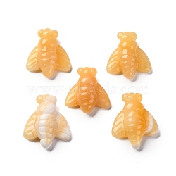 Natural Yellow Jade Display Decorations, Home Decoration Supplies, Bees, 36~40.5x31~33x12mm(DJEW-P019-B03)