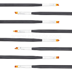 Nylon Nail Art Brushes, with Wooden and Aluminium Findings, Black, 166~185x8~8.5mm, 8pcs/set(MRMJ-WH0065-47)