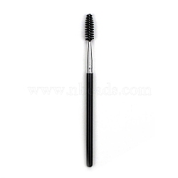 Artificial Fiber Disposable Eyebrow Brush with Plastic Handle, Mascara Wands, for Extensions Lash Makeup Tools, Black, 14.5cm(MRMJ-PW0003-19)
