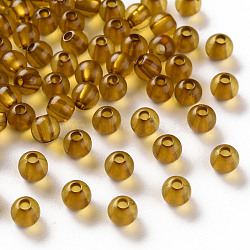 Transparent Acrylic Beads, Round, Goldenrod, 6x5mm, Hole: 1.8mm, about 4400pcs/500g(MACR-S370-A6mm-737)