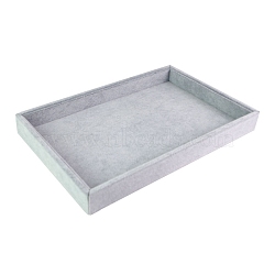 Velvet Jewelry Trays for Necklaces Rings Bracelets Storage, Rectangle, Gray, 21x30x3cm(PW-WG64371-02)