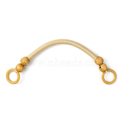 Nylon Bag Handle, with Wood Beads, Purse Replacement Accessories, Pale Goldenrod, 37cm(FIND-WH0038-61A)