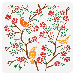 PET Hollow Out Drawing Painting Stencils, for DIY Scrapbook, Photo Album, Tree Pattern, 300x300mm(DIY-WH0418-0017)