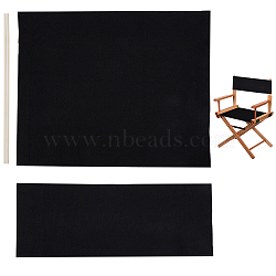 Cloth Chair Replacement, with 2 Wood Sticks, for Director Chair, Makeup Chair Seat and Back, Black, 195~420x530x5~6mm(FIND-WH20018-08A)