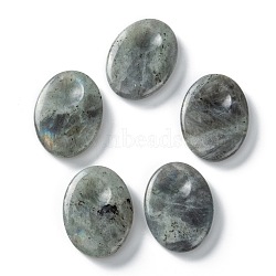 Natural Labradorite Massage, Thumb Worry Stone for Anxiety Therapy, Oval, 40.5~41x30.5~31x8~9mm(G-I312-B07)