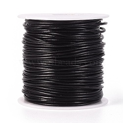 Cowhide Leather Jewelry Cord, Jewelry DIY Making Material, with Spool, Black, 1.5mm, about 50yards/roll(WL-J001-A-01)