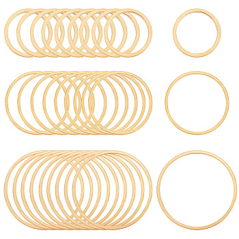 36Pcs 3 Style 201 Stainless Steel Linking Rings, Round Ring, Golden, 11.5~20x1mm, Inner Diameter: 9.5~17.5mm, 12pcs/style