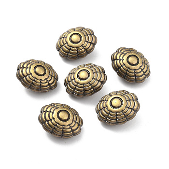 CCB Plastic Beads, Oval/Flower, Antique Bronze, 29x25x16mm, Hole: 2.5mm
