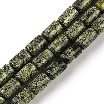 Natural Serpentine/Green Lace Stone Beads Strands, Column, 10x6mm, Hole: 1mm, about 40pcs/strand, 15.35''(39cm)