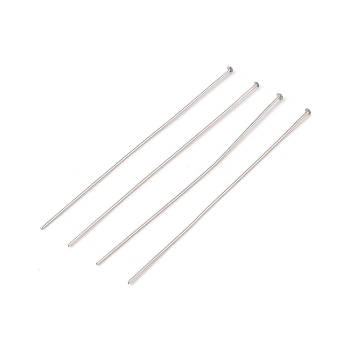 304 Stainless Steel Flat Head Pins, Stainless Steel Color, 60x0.7mm, Head: 2mm